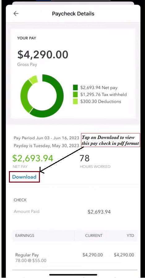 Tap on download