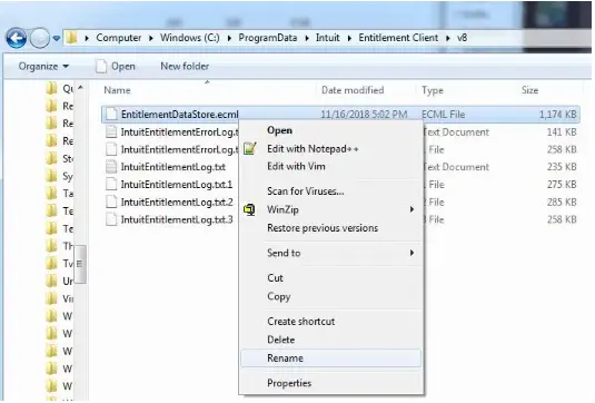 rename the ‘EntitlementDataStore.ecml