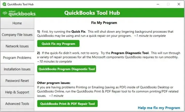 Quick Fix the issue