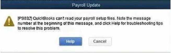 QuickBooks error code PS032