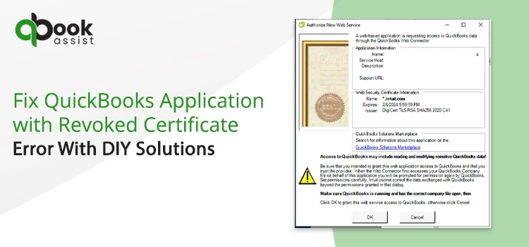 QuickBooks application with revoked certificate error