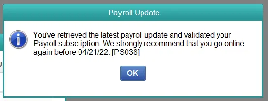 QuickBooks Error PS038