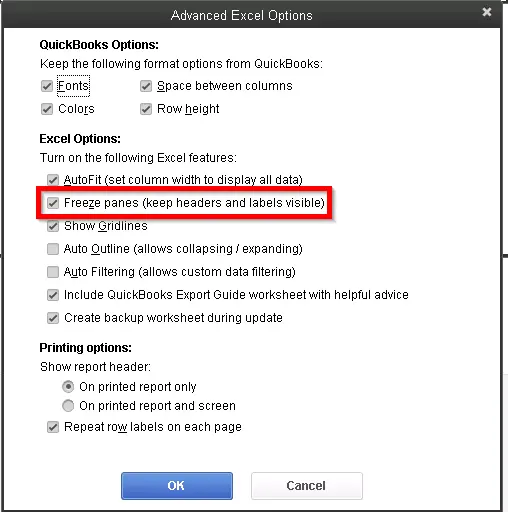 QuickBooks Freezes During Exporting to Microsoft Excel